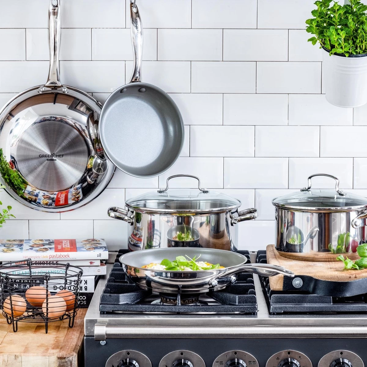 GreenChef Profile Plus Koekenpan 24cm - Zilverkleurig - Inductie - PFAS-vrij 8 GreenChef Profile Plus Koekenpan 24cm - Zilverkleurig - Inductie - PFAS-vrij - Afbeelding 6