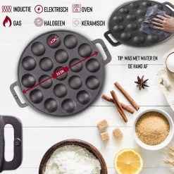 Rednas Poffertjespan Pakket - Incl. Luxe Giftbox - Incl.Bakkwast/Vork/Doseerfles - RVS/Gietijzer -Keuken Verkoop 1200x1200 381