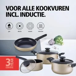 BRABANTIA START 2 COOK Pannenset - 4 Delig - Inductie - Keramische Anti Aanbaklaag - Pfas Vrij -Keuken Verkoop 1200x1200 445