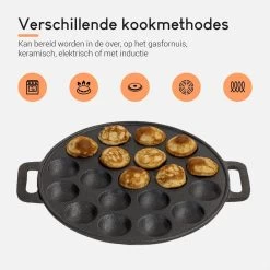 Ocina Poffertjespan– 19 Poffertjes – Poffertjesmaker – Poffertjespan Inductie – Poffertjespan Electrisch – Gietijzeren Pan – Inclusief Warmtebestendige Handvaten– Gratis Receptenboek -Keuken Verkoop 1200x1200 45