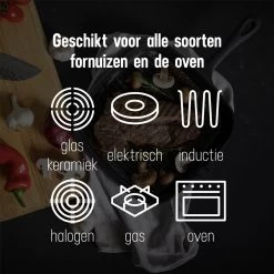 Daumonet Auguste Noir Gietijzeren Grillpan - Steakpan Zwart - PFAS & PFOA Vrij - Vierkant Met Schenktuit - 23,5 Cm - 2 Liter - Emaille - Alle Warmtebronnen - Elektrisch - Gas - Halogeen - Inductie - Keramisch -Keuken Verkoop 1200x1200 629