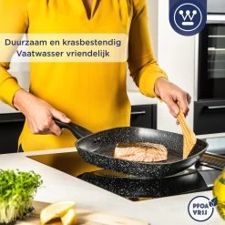 Westinghouse Grillpan - Ø 28 Cm - Zwart Marmer - Geschikt Voor Alle Warmtebronnen Inclusief Inductie - Steakpan Met Antiaanbaklaag- Aluminium -Keuken Verkoop 1200x1200 636
