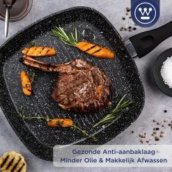 Westinghouse Grillpan - Ø 28 Cm - Zwart Marmer - Geschikt Voor Alle Warmtebronnen Inclusief Inductie - Steakpan Met Antiaanbaklaag- Aluminium -Keuken Verkoop 1200x1200 637