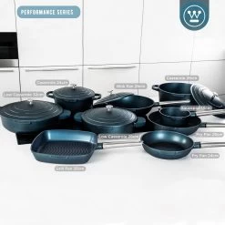 Westinghouse Performance Series - Grillpan Inductie 28cm - Luxe Grillpan - Blauw - Steakpan - Geschikt Voor Alle Warmtebronnen Inclusief Inductie En Ovenbestendig -Keuken Verkoop 1200x1200 659