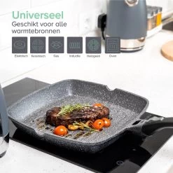 Coninx Grillpan 28CM - Steakpan - Afneembare Handgreep - PFAS-vrij - Grijs -Keuken Verkoop 1200x1200 667