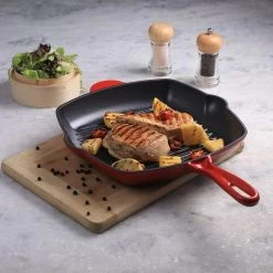 Cdealsz® Grillpan Gietijzer - Inductie - Rood - 28 Cm -Keuken Verkoop 1200x1200 675