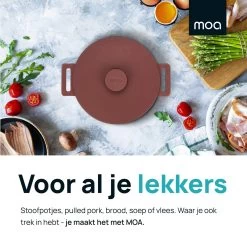 MOA Gietijzeren Braadpan - Inhoud 4,75 Liter - 26CM - Rond - Alle Warmtebronnen - Ook Voor Inductie - Gewicht 5,8 Kg - Bordeaux Rood - MC26BR -Keuken Verkoop 1200x1200 698