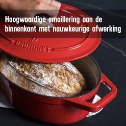 Daumonet Bocuse Rouge Gietijzeren Braadpan - Sudderpan Kersen Rood - Ovaal - Ø 29 Cm - 3 Liter - PFAS & PFOA Vrij - Emaille - Geschikt Voor Alle Warmtebronnen - Elektrisch - Gas - Halogeen - Inductie - Keramisch - Vaatwasserbestendig -Keuken Verkoop 1200x1200 736