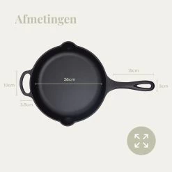 Belluci - Ø26cm - Koekenpan - Skillet + Deksel Geëmailleerde Gietijzeren Pan Voor BBQ En Inductie Incl. Accessoires - Hapjespan - Braadpan -Keuken Verkoop 1200x1200 765