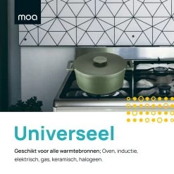 MOA Gietijzeren Braadpan - Inhoud 4,75 Liter - 26CM - Rond - Alle Warmtebronnen - Ook Voor Inductie - Gewicht 5,8 Kg - Olijfgroen - MC26OG -Keuken Verkoop 1200x1200 779