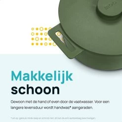 MOA Gietijzeren Braadpan - Inhoud 4,75 Liter - 26CM - Rond - Alle Warmtebronnen - Ook Voor Inductie - Gewicht 5,8 Kg - Olijfgroen - MC26OG -Keuken Verkoop 1200x1200 780