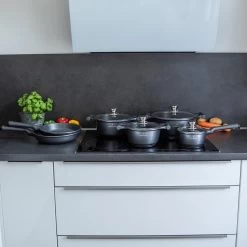 Herenthal Pannenset Inductie - Luxe 10-Delige Pannenset - Kookpotten Voor Alle Warmtebronnen - Kookpan - Pan Inductie Met Glazen Deksels En Koudgrepen - Grijs -Keuken Verkoop 1200x1200 81