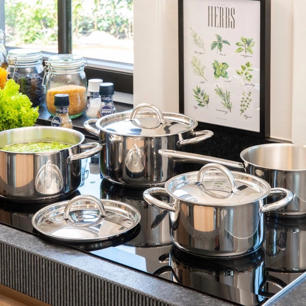 Sola Pannenset Blizz - 4 Delig - Ø Cm - Zilver - RVS - Sandwichbodem 13 Sola Pannenset Blizz - 4 Delig - Ø Cm - Zilver - RVS - Sandwichbodem - Afbeelding 11