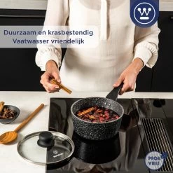 Westinghouse Steelpan Inductie - Ø 18 Cm - Zwart Marmer - Met Deksel - Sauspan -Keuken Verkoop 1200x1200 862