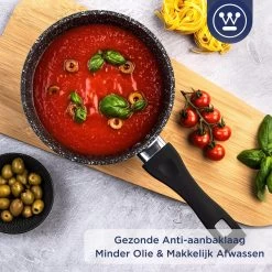 Westinghouse Steelpan Inductie - Ø 18 Cm - Zwart Marmer - Met Deksel - Sauspan -Keuken Verkoop 1200x1200 863