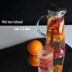 MÊZON® Schenkkan - Glazen Waterkan - Waterkaraf Voor Fruitwater - Multifunctionele Decanteer Karaf - Kan Met Deksel - 1.5L Capaciteit -Keuken Verkoop 1200x1200 928