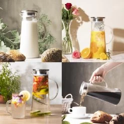 MÊZON® Schenkkan - Glazen Waterkan - Waterkaraf Voor Fruitwater - Multifunctionele Decanteer Karaf - Kan Met Deksel - 1.5L Capaciteit -Keuken Verkoop 1200x1200 929