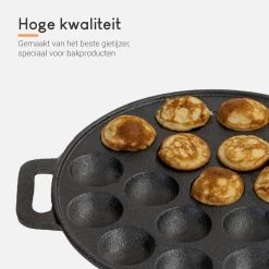 Ocina Poffertjespan – Combo Pack – 19 Poffertjes – Poffertjesmaker – Poffertjespan Inductie – Poffertjespan Electrisch – Gietijzeren Pan - Inclusief Doseerfles, Handvaten, 6x Poffertjesvorken En Invetkwast – Gratis Receptenboek -Keuken Verkoop 1200x1200 93