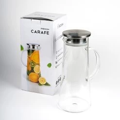 MÊZON® Schenkkan - Glazen Waterkan - Waterkaraf Voor Fruitwater - Multifunctionele Decanteer Karaf - Kan Met Deksel - 1.5L Capaciteit -Keuken Verkoop 1200x1200 930