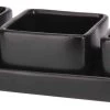 Excellent Houseware Amuse/tapas/saus Schaaltjes Met Serveerplankje - Aardewerk - Mat Zwart -Keuken Verkoop 1200x407
