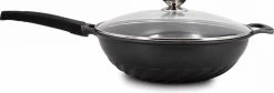 Cheffinger Wokpan Met Deksel - 32cm - Zwart - Pan - Keukenaccessoires 16 Cheffinger Wokpan Met Deksel - 32cm - Zwart - Pan - Keukenaccessoires -Keuken Verkoop 1200x408 1