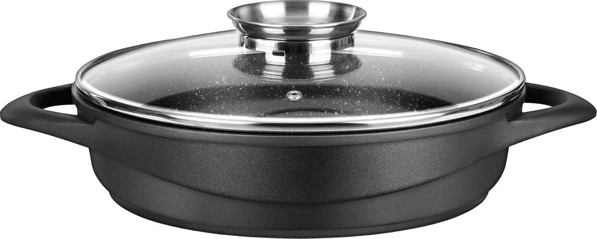 Smile 10-Delige Pannenset - Anti Aanbaklaag - Vaatwasser Bestendig - Zwart - MGK-17 6 Smile 10-Delige Pannenset - Anti Aanbaklaag - Vaatwasser Bestendig - Zwart - MGK-17 - Afbeelding 4