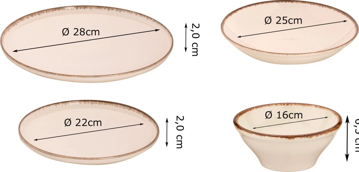 Maastricht Porselein Serviesset Akoya Porselein 6-persoons 24-delig Offwhite 4 Maastricht Porselein Serviesset Akoya Porselein 6-persoons 24-delig Offwhite - Afbeelding 2