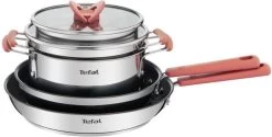 TEFAL G720S604 6-delige Stapelbare Pannenset OPTI'SPACE - RVS - Alle Kookplaten Inclusief Inductie -Keuken Verkoop 1200x609