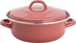Lite-Body - Magnus Braadpan 24cm/2,5l Met Deksel - Emaille - Oud Roze - Inductie