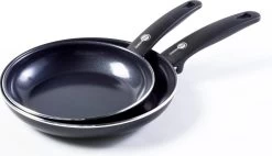 GreenPan Cambridge Koekenpannenset Ø 20cm + Ø 28cm - Zwart - Inductie - PFAS-vrij