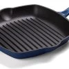 Koock Amsterdam® Grillpan - Geëmailleerd Gietijzer - Geschikt Voor Alle Warmtebronnen - Mat Blauw -Keuken Verkoop 1200x742 1