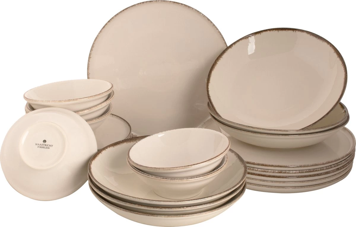 Maastricht Porselein Serviesset Akoya Porselein 6-persoons 24-delig Offwhite 3 Maastricht Porselein Serviesset Akoya Porselein 6-persoons 24-delig Offwhite