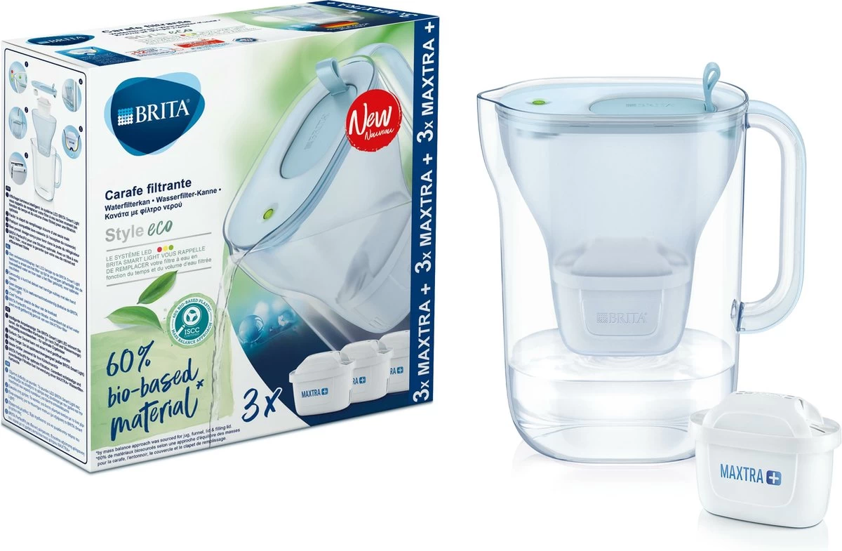 BRITA Waterfilterbundel Style Eco Cool Powder Blue + 3 MAXTRA+ Filterpatronen 5 BRITA Waterfilterbundel Style Eco Cool Powder Blue + 3 MAXTRA+ Filterpatronen - Afbeelding 3