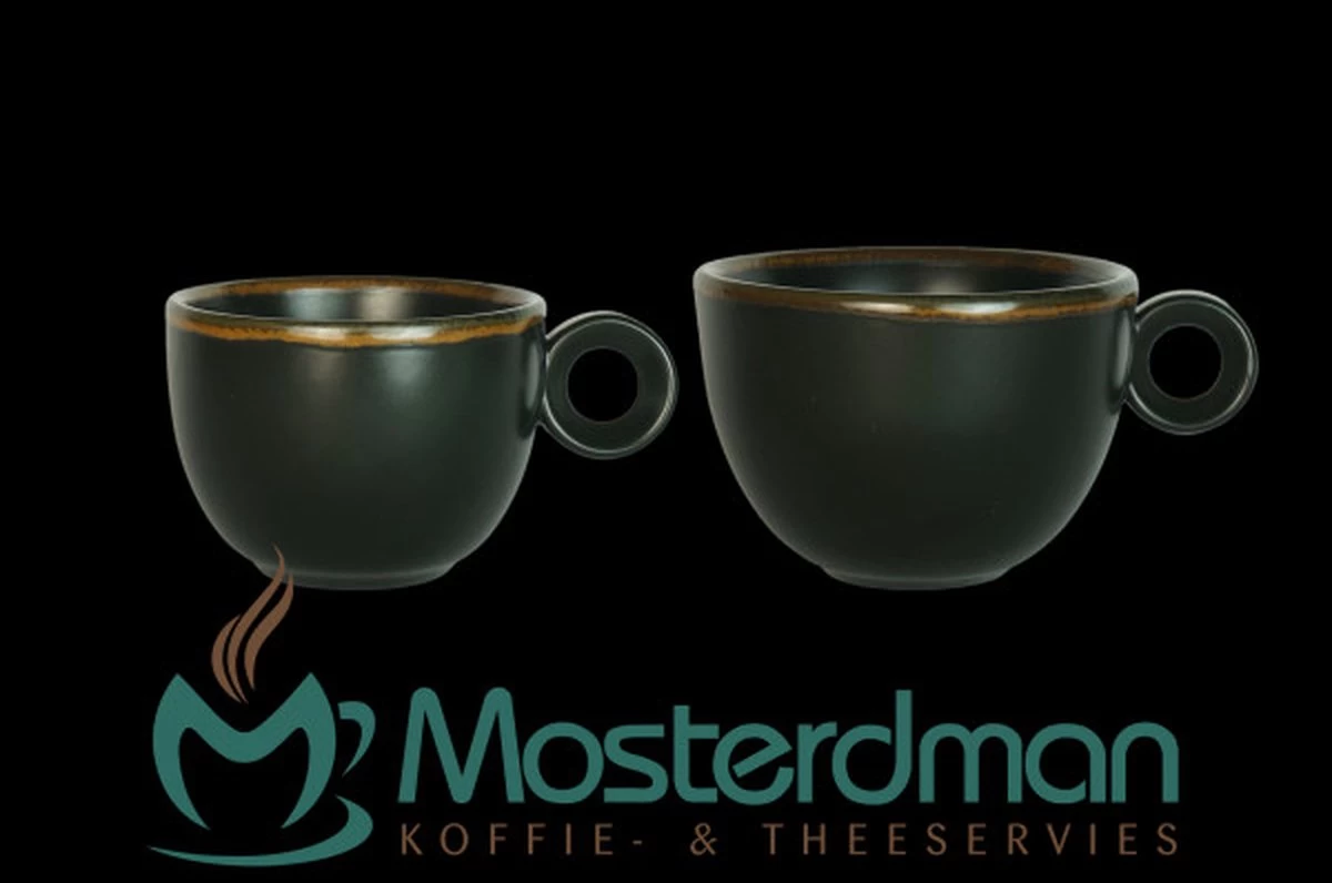 Cappuccinokopje - 200ml - Mosterdman - 6 Kopjes Mat Zwart Gloomy 5 Cappuccinokopje - 200ml - Mosterdman - 6 Kopjes Mat Zwart Gloomy - Afbeelding 3