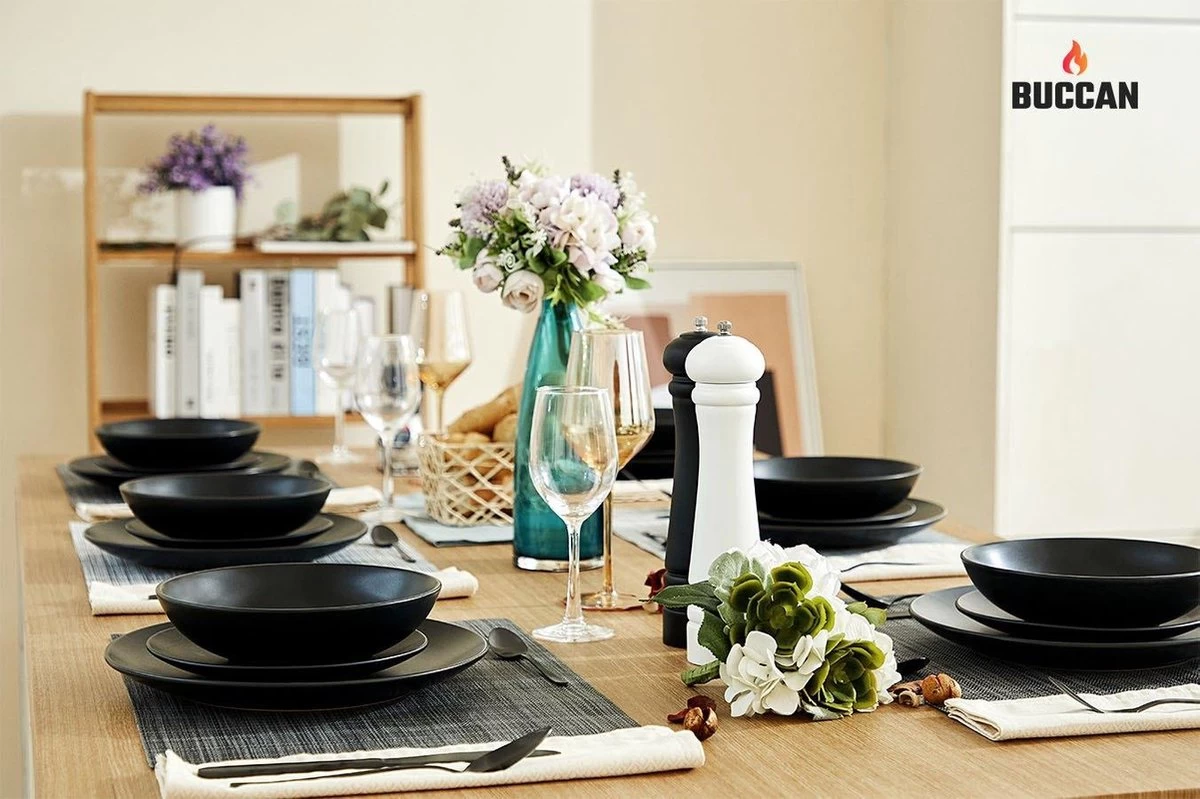 Buccan Borden Set - Matt Onyx - Zwart - 18pcs 5 Buccan Borden Set - Matt Onyx - Zwart - 18pcs - Afbeelding 3