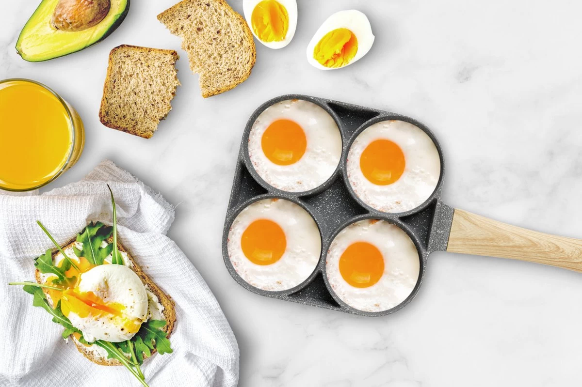 Magnani - Eierpan - 4 Bakplaten Van ⌀ 8 Cm - Voor Gas- En Elektrische Kookplaten - Aluminium - Houten Handvat - 38 X 18.7 X 2 Cm 6 Magnani - Eierpan - 4 Bakplaten Van ⌀ 8 Cm - Voor Gas- En Elektrische Kookplaten - Aluminium - Houten Handvat - 38 X 18.7 X 2 Cm - Afbeelding 4