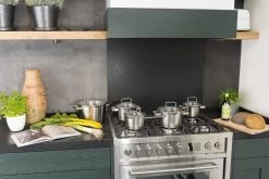 Sola Pannenset Diamond - 4 Delig - Ø 16,16,18,20 Cm - Zilver - RVS - Sandwichbodem -Keuken Verkoop 1200x801