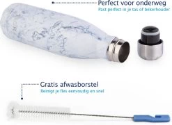 TIGR The Original - Drinkfles - Thermosfles - RVS - 500ml - Marmer - Met Afwasborstel -Keuken Verkoop 1200x874 3