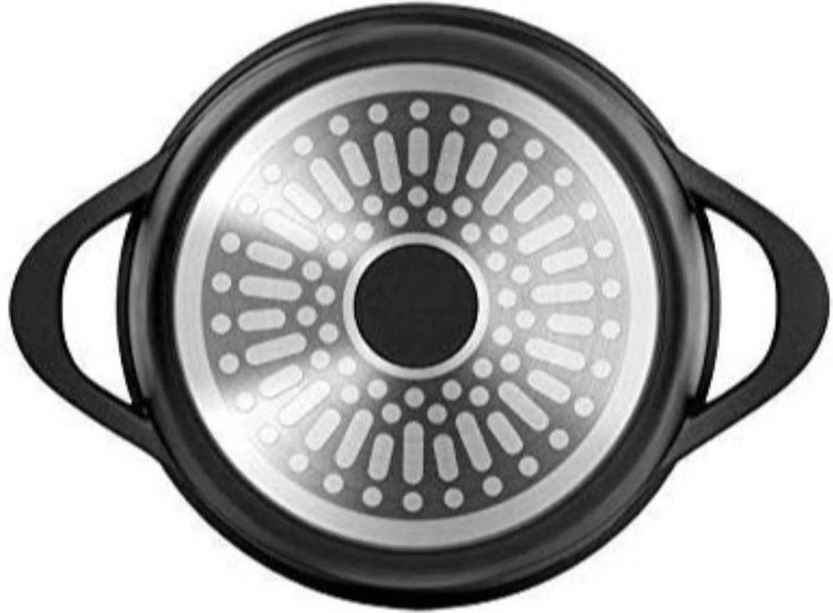 Smile - 8 Delige Pannenset - Antiaanbaklaag - Vaatwasser Bestendig - Geschikt Voor Iedere Kookplaat - MGK-18 - Zwart 4 Smile - 8 Delige Pannenset - Antiaanbaklaag - Vaatwasser Bestendig - Geschikt Voor Iedere Kookplaat - MGK-18 - Zwart - Afbeelding 2