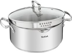 Tefal Duetto+ Pannenset -10 Delig- 5 Pannen - Kookpannenset - Zilver - Afdruipdeksels -Keuken Verkoop 1200x893