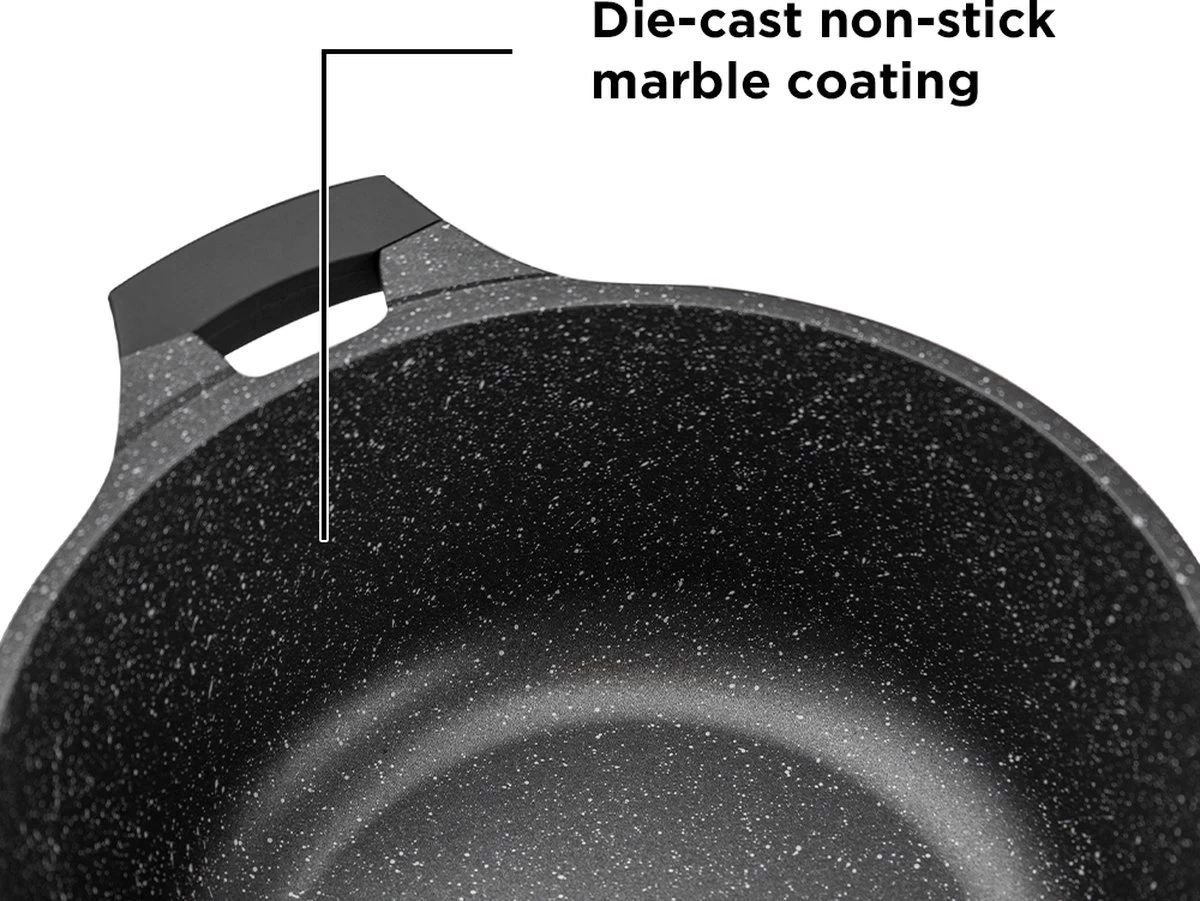 Herenthal Inductie Pannenset - Luxe 10-delige Koekenpanset - Voor Alle Warmtebronnen - Met Glazen Deksels En Koudgrepen - Zwart 5 Herenthal Inductie Pannenset - Luxe 10-delige Koekenpanset - Voor Alle Warmtebronnen - Met Glazen Deksels En Koudgrepen - Zwart - Afbeelding 3