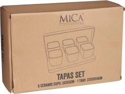Mica Decorations - Luxe Tapas Set - 6 Zwarte Tapas Schaaltjes Op Houten Tapasplank - Servies - Borrelplank Olijfhout -Keuken Verkoop 1200x902 4