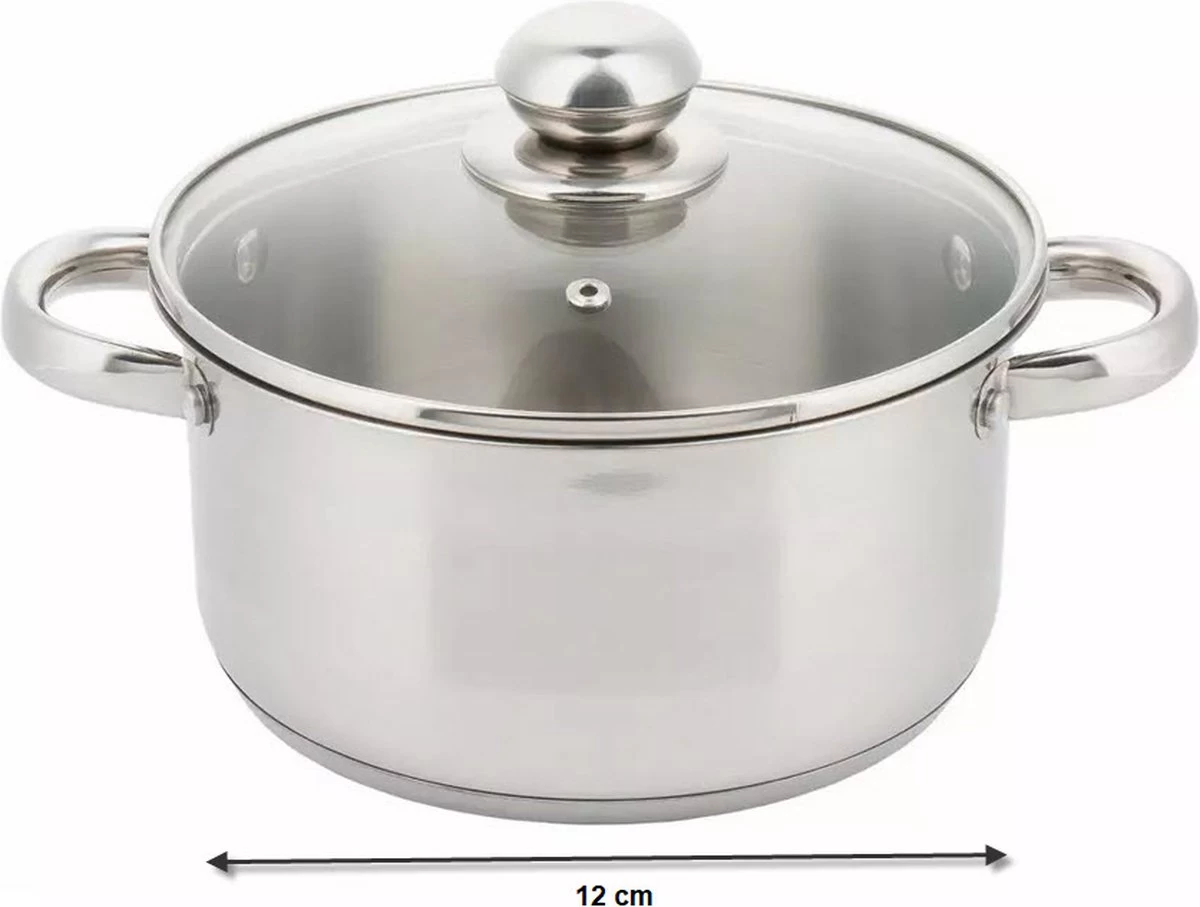 Kinghoff 4325 - Kookpan Met Deksel - Ø 12 Cm 3 Kinghoff 4325 - Kookpan Met Deksel - Ø 12 Cm