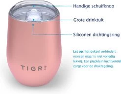 TIGR Cups - Drinkbekers - Thermosbekers - RVS - Set Van 2 - 350ml - Zwart/Rosé Goud -Keuken Verkoop 1200x930 3