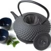 Tealøv THEE SET 1,25 LITER GIETIJZER | COMPLETE SET IN GESCHENKDOOS | Gietijzeren Theepot Met Roestvrijstalen Zeef, Gietijzeren Theekopjes En Onderzetter | In Authentiek Japanse Stijl | Kambin Zwart -Keuken Verkoop 1200x930 5