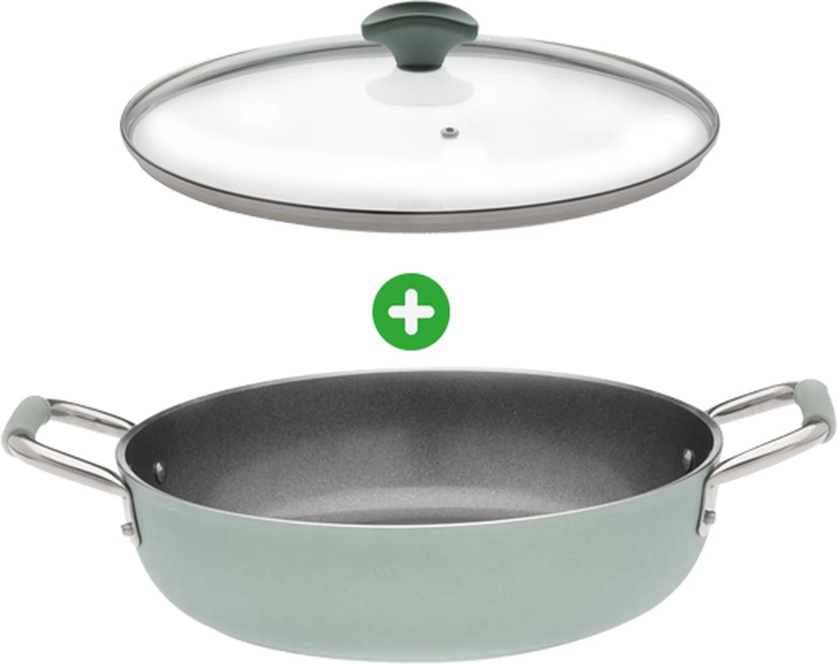 Primecook - Braadpan / Hapjespan Met Deksel - Ø 28 Cm - PFAS-vrij - Inductie - Ecoshield 3 Primecook - Braadpan / Hapjespan Met Deksel - Ø 28 Cm - PFAS-vrij - Inductie - Ecoshield
