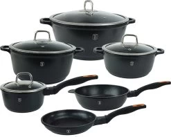 BerlingerHaus Luxe Set Van 6 Pannen Met 4 Deksels - Pannenset Inductie