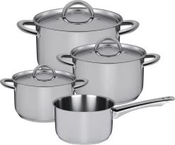 Sola Pannenset Blizz - 4 Delig - Ø Cm - Zilver - RVS - Sandwichbodem