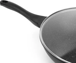 Swiss Pro+ Wokpan - Met Glazen Deksel - 28cm - Zwart -Keuken Verkoop 1200x997 1