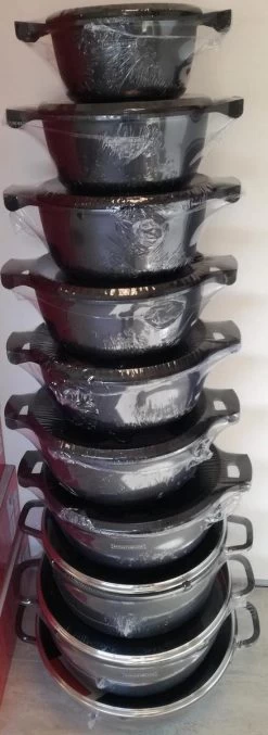 Royalty Line - Marble Soep/braadpan - Met Glazen Deksel Zwart - 20 CM. RL-BS20ML -Keuken Verkoop 438x1200